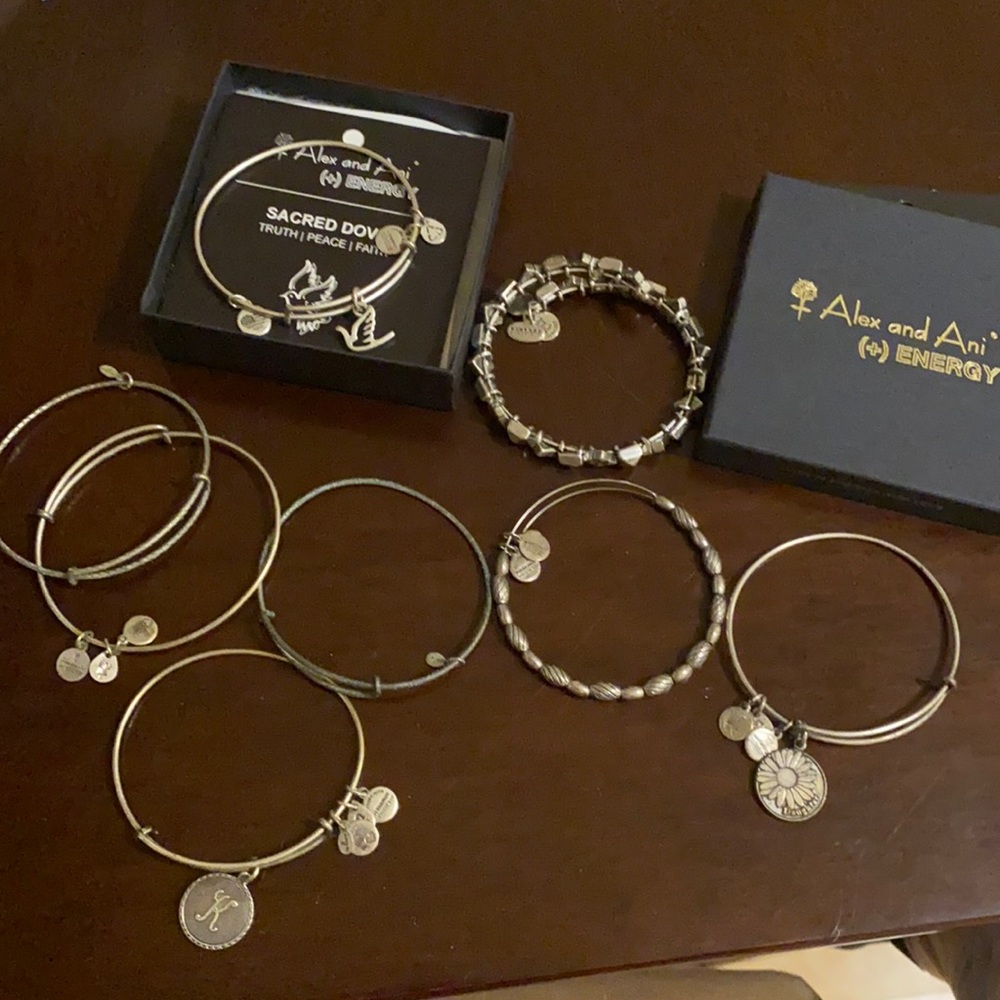 Alex and ani silver bracelets